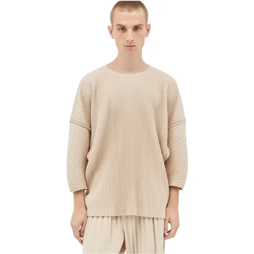 Gefaltete Crewneck Top , Herren, Größe: M - Issey Miyake - Modalova