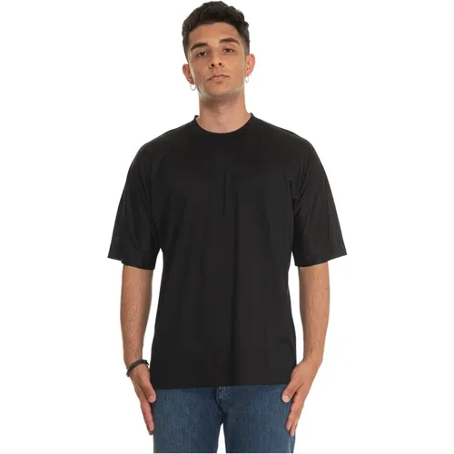 Einfarbiges Rundhals T-Shirt Leichter Stoff , Herren, Größe: XL - Emporio Armani - Modalova