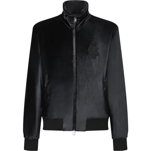 Zip-Up Sweatshirt with Embroidered Logo , male, Sizes: S, 2XL, M, XL - Dolce & Gabbana - Modalova