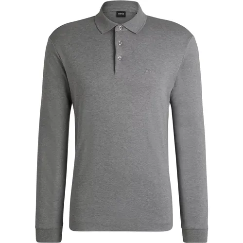 Elegant Longsleeve Polo Shirt , Herren, Größe: L - Boss Black - Modalova