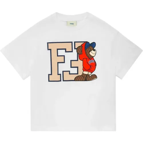 Teddy Bear FF Print Junior T-shirt - Fendi - Modalova