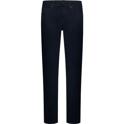 Blaue Straight Luxe Performance Eco Jeans , Herren, Größe: W29 - 7 For All Mankind - Modalova