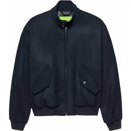 Blaue Baumwoll Harrington Jacke , Herren, Größe: S - New Amsterdam Surf Association - Modalova