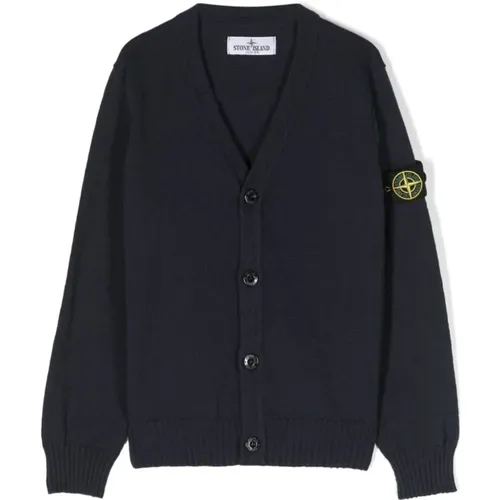 Kinder Gestricktes V-Ausschnitt Polo Shirt - Stone Island - Modalova