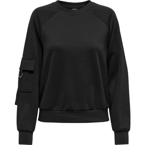 Casual Sweatshirt mit Ärmeltasche , Damen, Größe: M - Only - Modalova