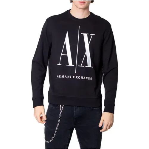 Herren Schwarzer Sweatshirt , Herren, Größe: L - Armani Exchange - Modalova