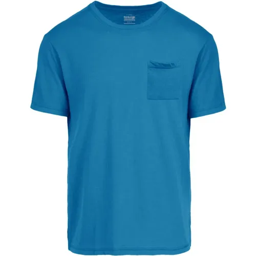 Men`s Linen-Cotton Blend Pocket T-Shirt , male, Sizes: S, M, XL, L - BomBoogie - Modalova