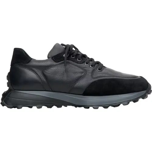 Herren Schwarze Athletische Low-Top Sneakers aus gemischten Materialien Er00113802 , Herren, Größe: 42 EU - Estro - Modalova