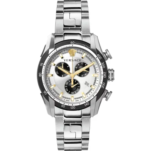 V-Ray Chronograph Stainless Steel Bracelet Watch , male, Sizes: ONE SIZE - Versace - Modalova