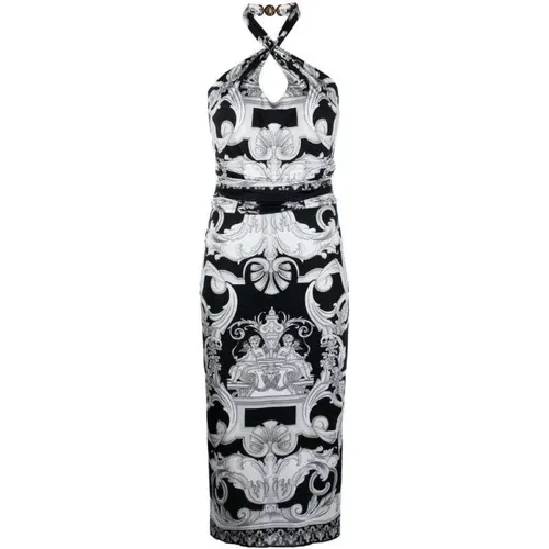 Barocco Print Midi Dress , female, Sizes: 2XS - Versace - Modalova