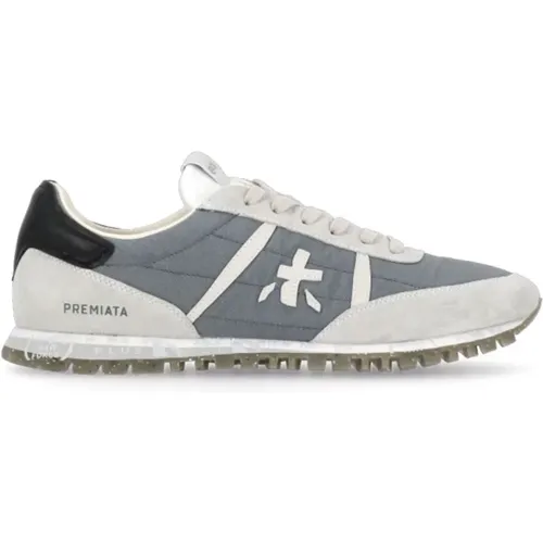 Grey Leather and Fabric Sneakers , male, Sizes: 7 UK, 9 UK - Premiata - Modalova
