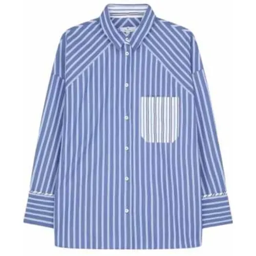 Blau Weiß Gestreiftes Oversize Baumwollhemd , Damen, Größe: 3XS - Paul Smith - Modalova