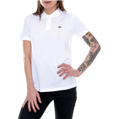 Polo Shirt, Weiße Frau mit Logo - Lacoste - Modalova
