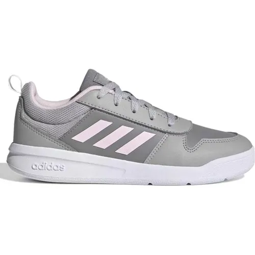 Graue Sneakers mit Rosa Akzenten , Damen, Größe: 34 EU - Adidas - Modalova