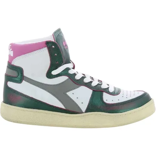 Green Metal Mix Basket Sneakers , female, Sizes: 5 UK - Diadora - Modalova