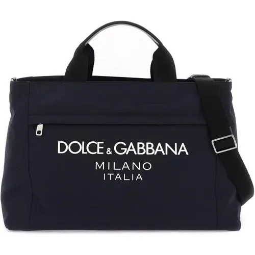 Nylon-Reisetasche mit gummiertem Logo - Dolce & Gabbana - Modalova