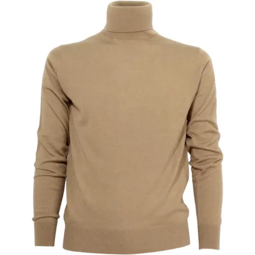 Slim Fit Cashmere Dolcevita Kamel , Herren, Größe: XL - CASHMERE COMPANY - Modalova