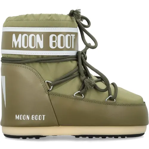 Khaki Closed Icon Low Nylon Boots , female, Sizes: 9 UK - moon boot - Modalova