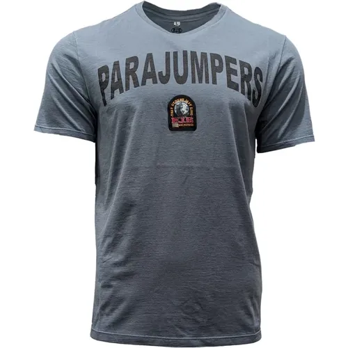 Buster Tee -Grey Logo T-shirt , male, Sizes: L, S - Parajumpers - Modalova