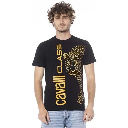 T-Shirt mit Logo und Rundhalsausschnitt - Cavalli Class - Modalova