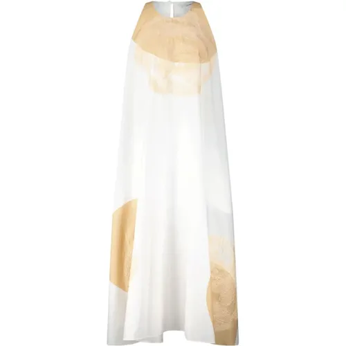 Golden Detail Maxi Dress , female, Sizes: 3XS, 2XS, S, XS - Liviana Conti - Modalova
