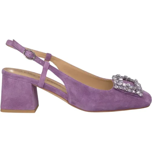 Embellished Square Heel Shoe , female, Sizes: 4 UK - Alma en Pena - Modalova