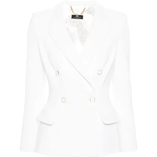 Weiße Jacken für Frauen , Damen, Größe: S - Elisabetta Franchi - Modalova