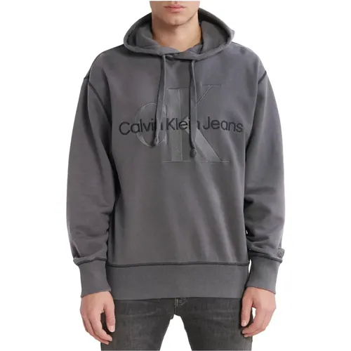 Mens Hooded Sweatshirt , male, Sizes: L, M, XL - Calvin Klein Jeans - Modalova