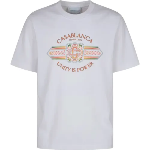 Unity Is Power Printed T-Shirt , male, Sizes: L, XL, M, S - Casablanca - Modalova