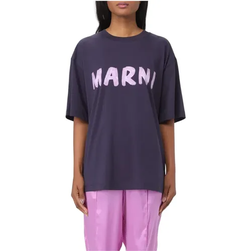 Stylisches T-Shirt , Damen, Größe: 2XS - Marni - Modalova