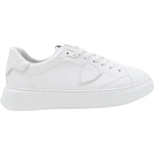 Temple Low Sneakers aus weißem Leder , Herren, Größe: 44 EU - Philippe Model - Modalova