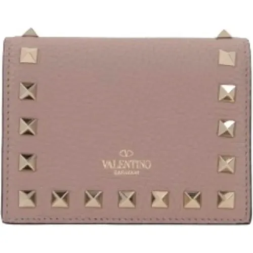 Studded Leather Wallet with Flap , female, Sizes: ONE SIZE - Valentino Garavani - Modalova