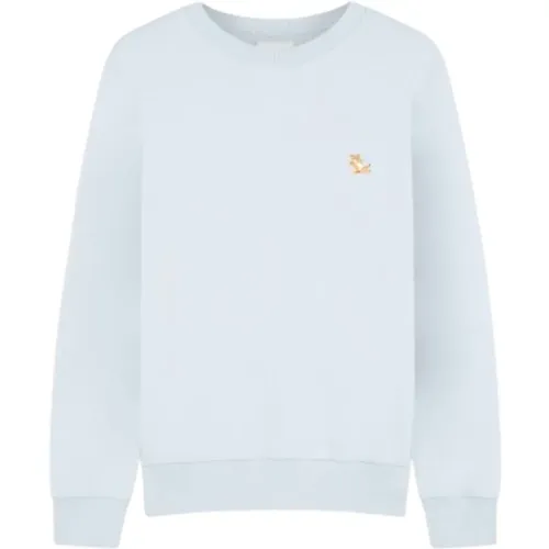 Chillax Patch Regular Sweatshirt (Himmelblau) , Herren, Größe: S - Maison Kitsuné - Modalova