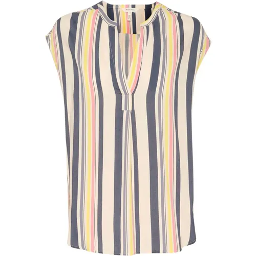 Multi Stripe V-Neck Blouse Bjarkapw , female, Sizes: XL, S, 2XS, M, L, 3XL, 2XL - Part Two - Modalova