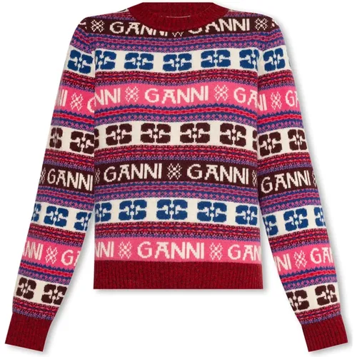 Patterned sweater , female, Sizes: M, S - Ganni - Modalova