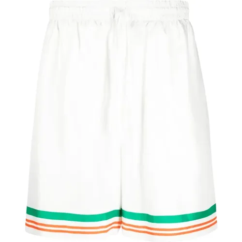 Tennis Club Icon Seiden Shorts , Herren, Größe: M - Casablanca - Modalova