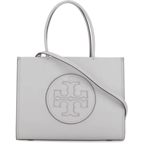 Grey Synthetic Leather Shopping Bag with Handles and Shoulder Strap , female, Sizes: ONE SIZE - TORY BURCH - Modalova