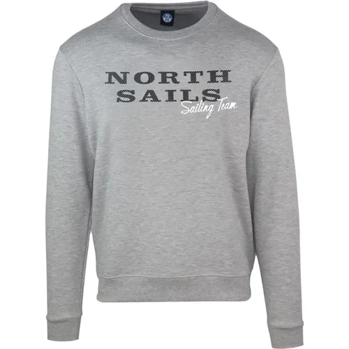 Solid Colour Cotton Blend Round Neck Sweatshirt , male, Sizes: XL, L, M, 2XL, S - North Sails - Modalova