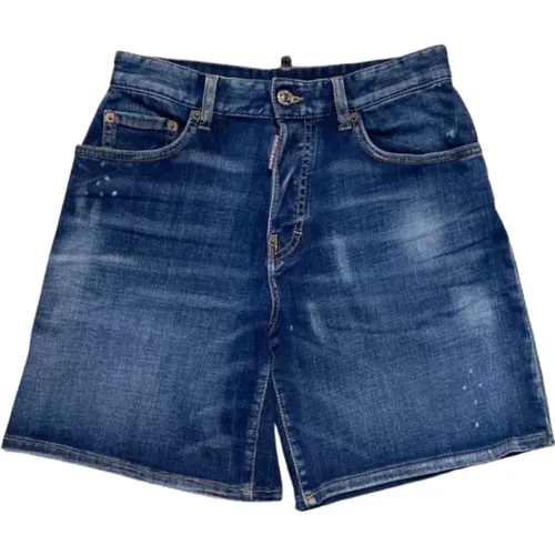 Kinder Denim Shorts Blau Gewaschen - Dsquared2 - Modalova