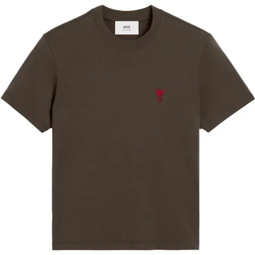 Besticktes Logo-T-Shirt , Herren, Größe: XL - Ami Paris - Modalova
