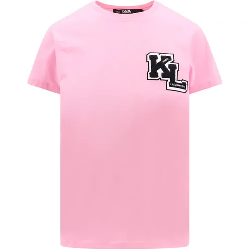 Logo Bio-Baumwoll T-Shirt , Damen, Größe: M - Karl Lagerfeld - Modalova