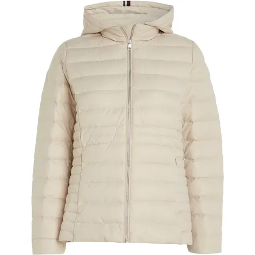 Leichte Daunenjacke mit Kapuze , Damen, Größe: M - Tommy Hilfiger - Modalova