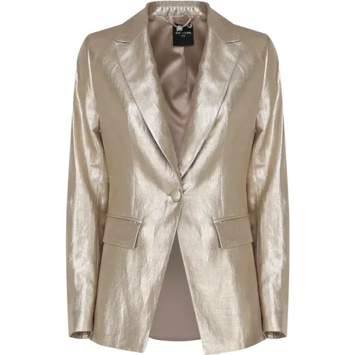 Laminated Blazer with Peak Lapels , female, Sizes: 2XL, 3XL, XL, L, 4XL - Guess - Modalova