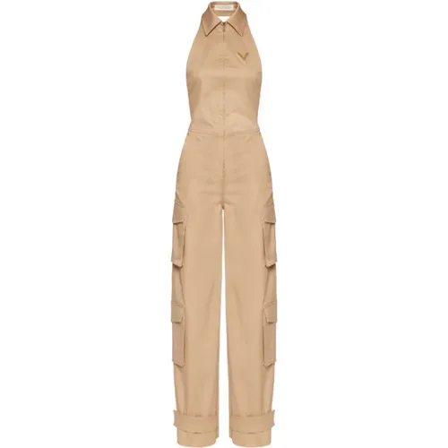 Stretch-cotton cargo jumpsuit , female, Sizes: XS - Valentino - Modalova