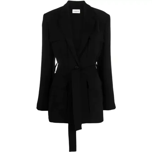 Schwarzer Blazer mit Gürtel , Damen, Größe: S - P.A.R.O.S.H. - Modalova