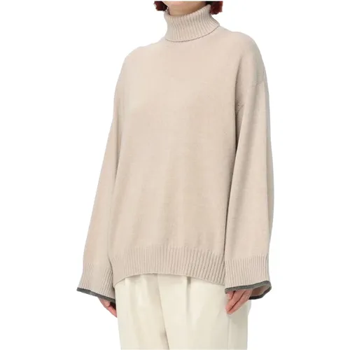 Cashmere Sweater with High Neck , female, Sizes: M - BRUNELLO CUCINELLI - Modalova