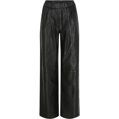 Wide Skind 11230 Leather Pants , female, Sizes: XS, L, M, 2XL, XL, S - Notyz - Modalova