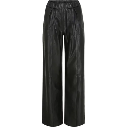 Wide Skind 11230 Leather Pants , female, Sizes: XS, L, M, XL, S - Notyz - Modalova