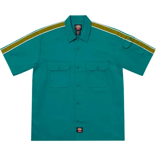 Limited Edition Work Shirt Teal Stripe , male, Sizes: XL - Supreme - Modalova