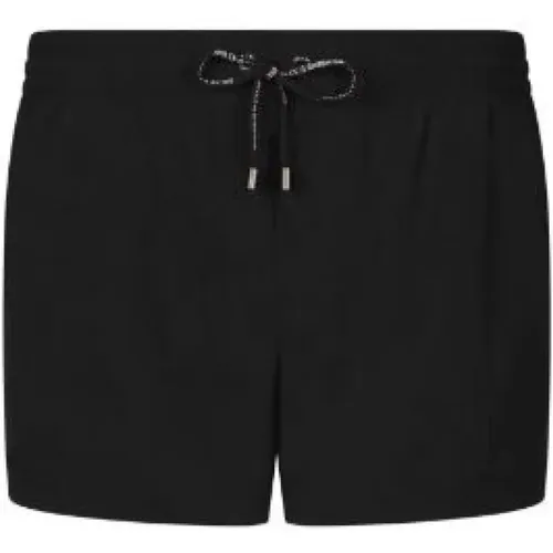 Schwarze Badeshorts mit DG-Print , Herren, Größe: S - Dolce & Gabbana - Modalova